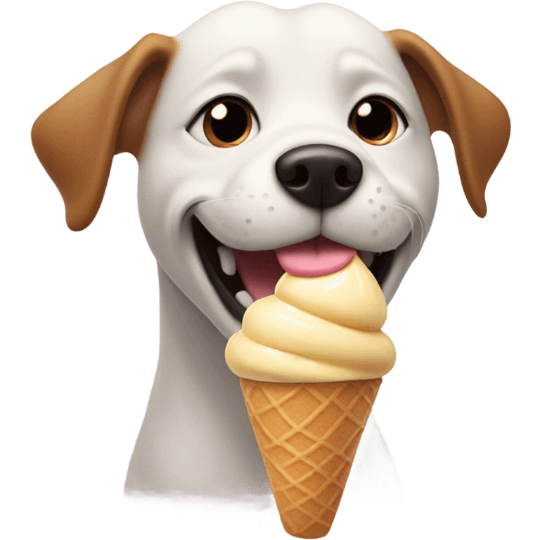 Dog eating ice cream emoji