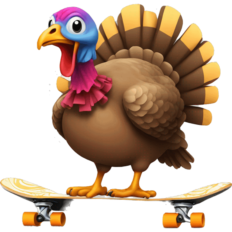 turkey on a skateboard  emoji