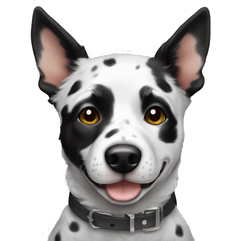 cute white and black cattle dog  emoji