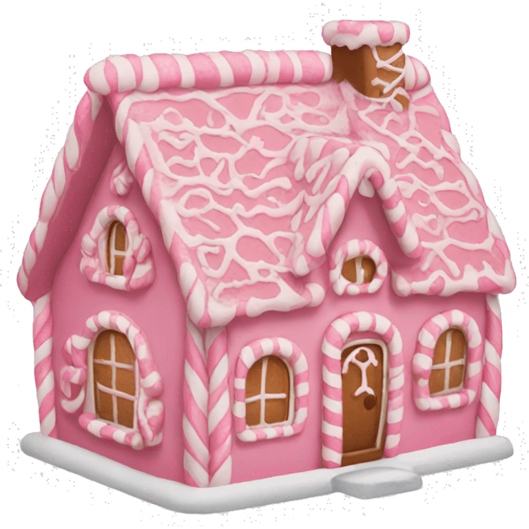 Pink gingerbread house emoji