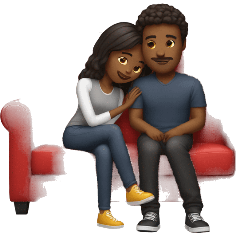 Lovers on red couch emoji