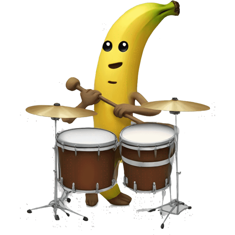 A banana playing the drums emoji