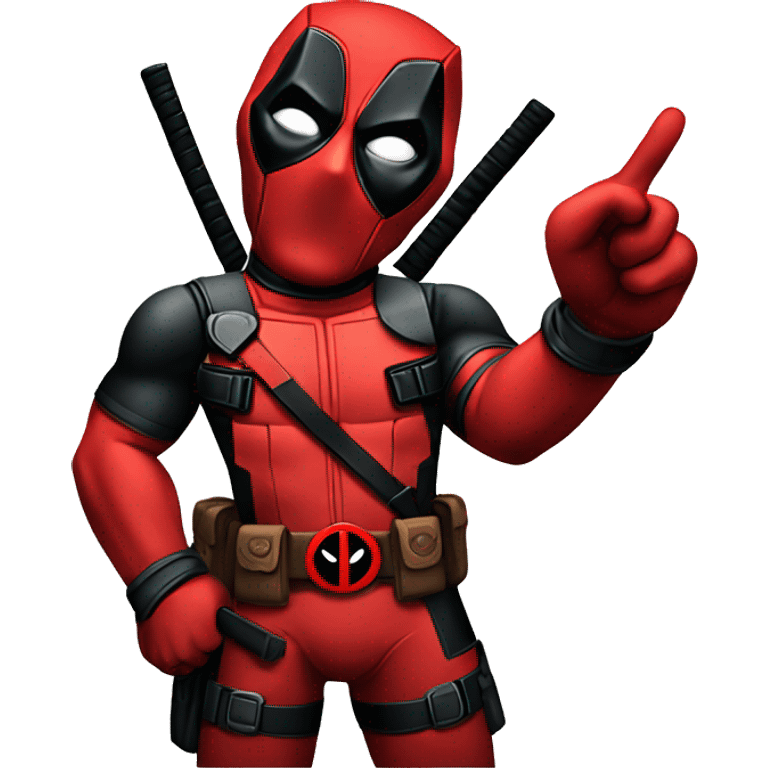 deadpool making a heart sign emoji