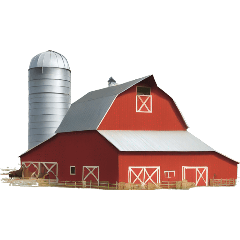 Farm with red barn emoji