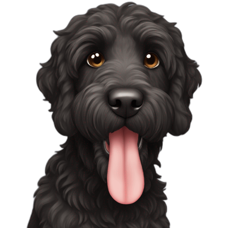 Black labradoodle whit Bicho emoji