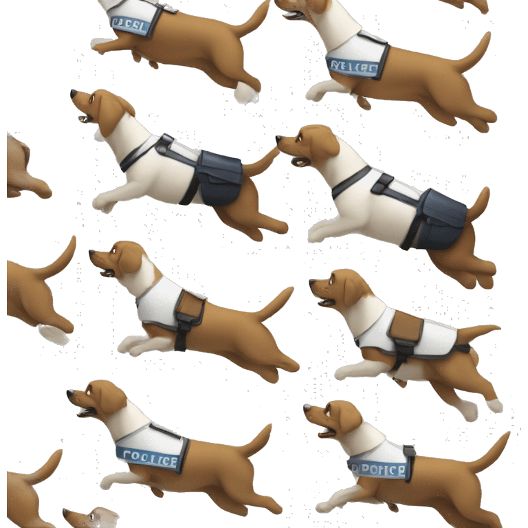 dog being chased by police dog emoji