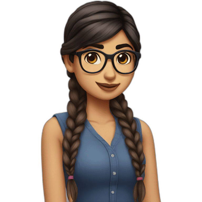 Mia Khalifa with a braid cute emoji