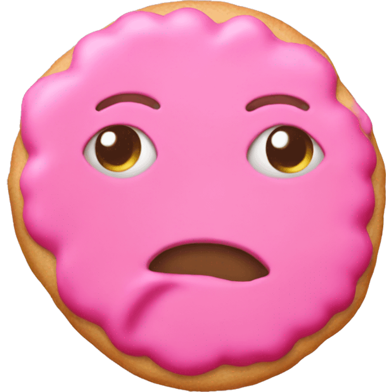 A pink cookie  emoji