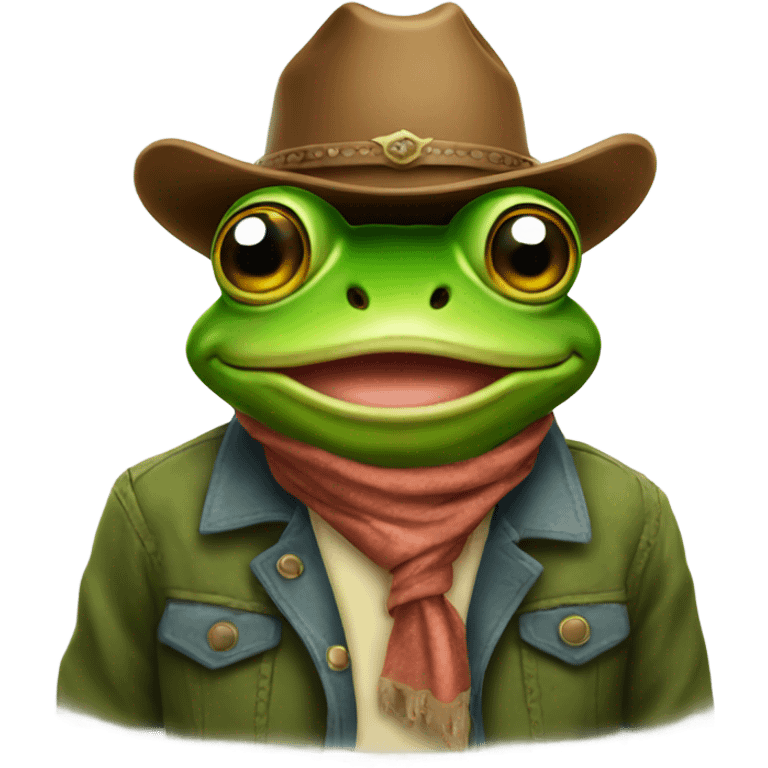 Frog with cowboy hat  emoji