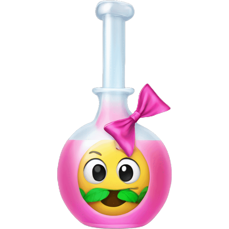 Cbd bong with pink bow emoji