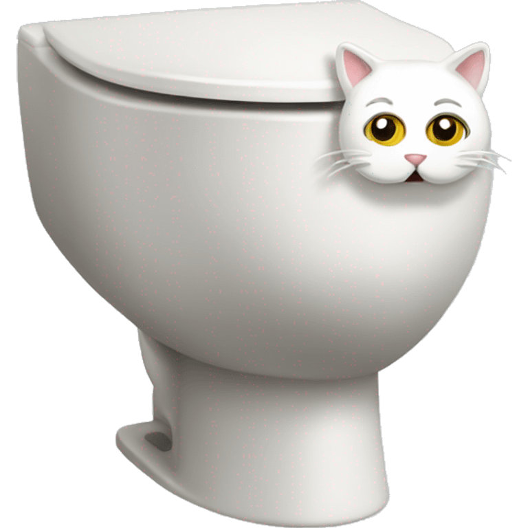 Toilet with a cat's head emoji