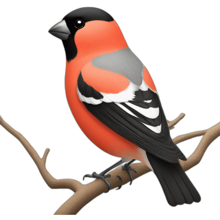 The bullfinch is waving its wing emoji