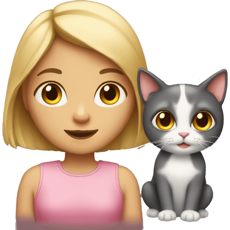 girl and cat emoji