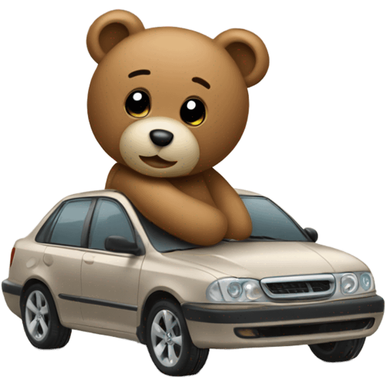 Teddy bear fixing the car emoji