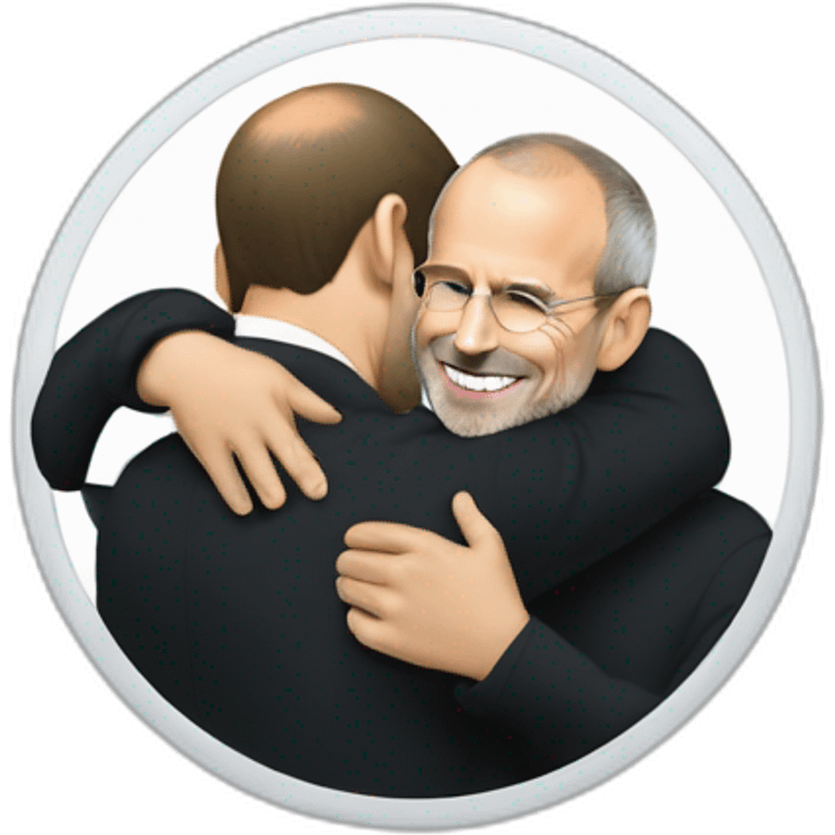 emmanuel macron hugging steve jobs emoji