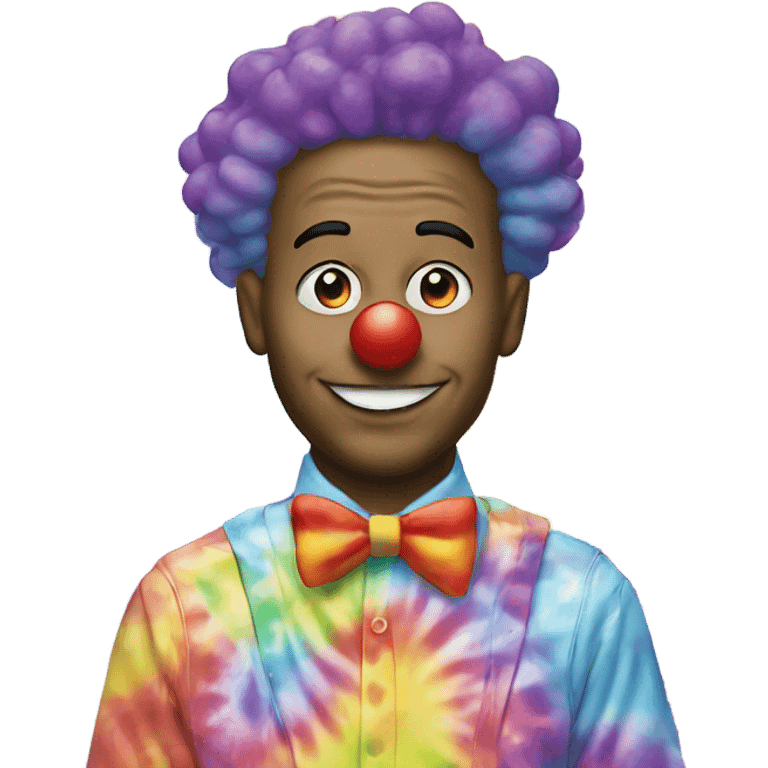 Clown wearing tie dye emoji