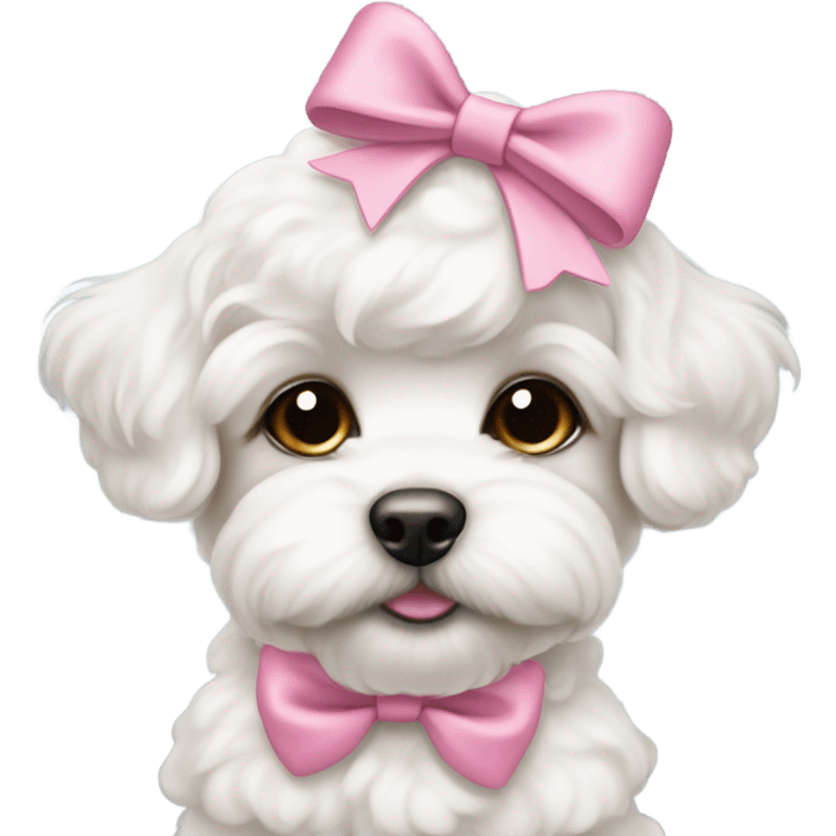 Schichon puppy pink bow emoji