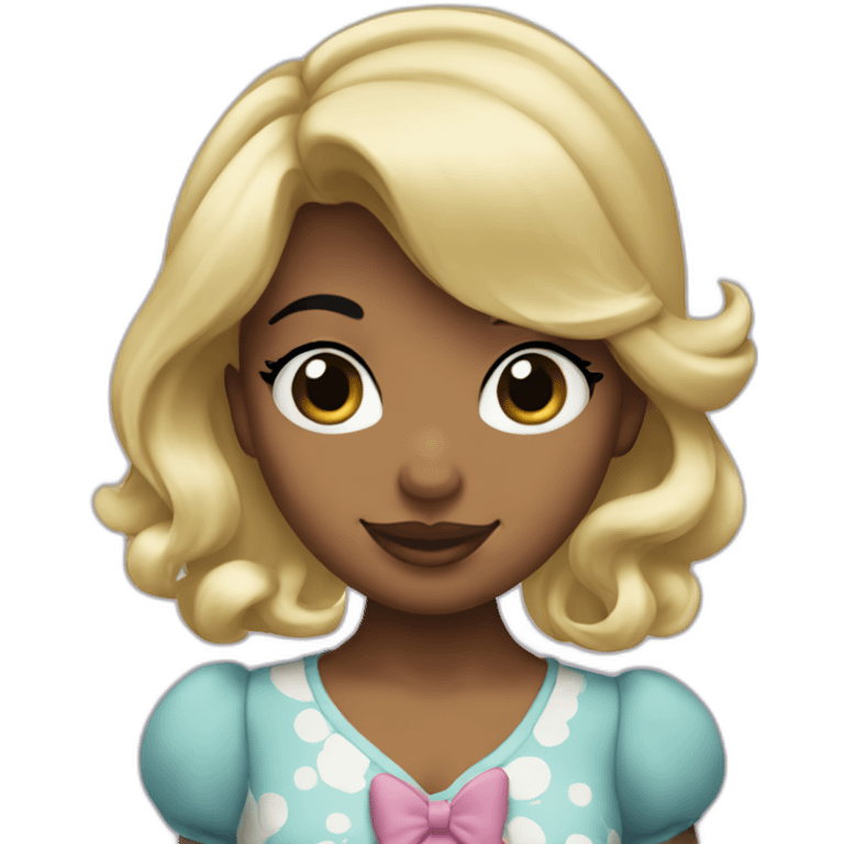 Minnie Mouse girl with blonde hair emoji