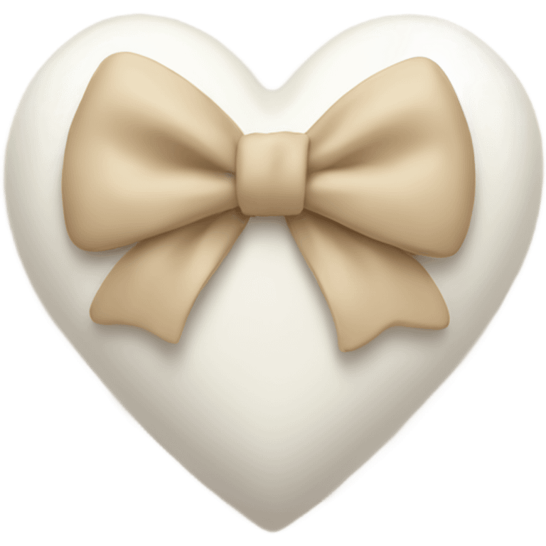 white heart with beige bow emoji