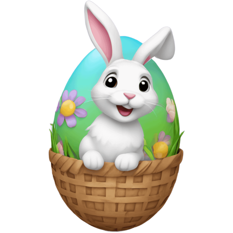 easter egg with a bunny all in Easter theme emoji