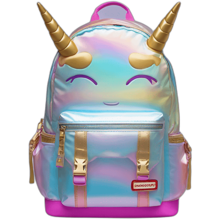 sprayground-golden-backpack-with-rainbow-unicorn emoji