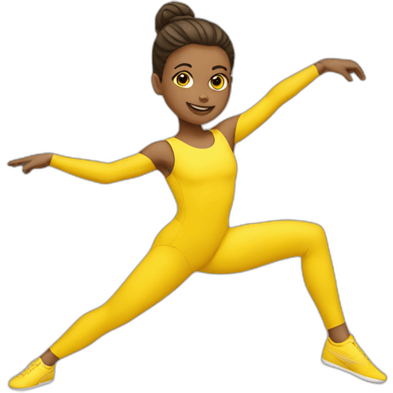 a yellow gymnast doing aerobics emoji