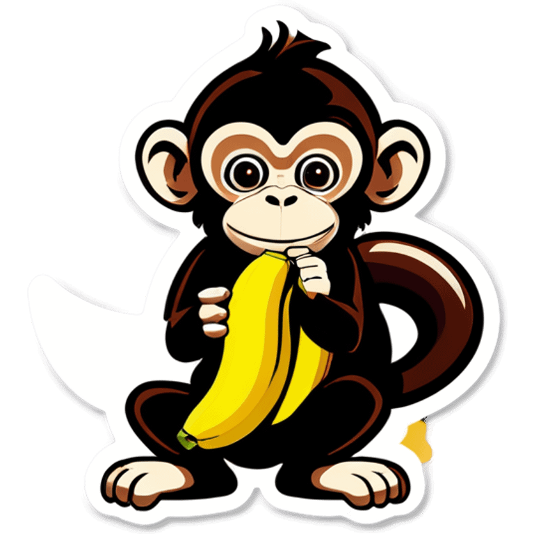 Monkey holding a banana  emoji