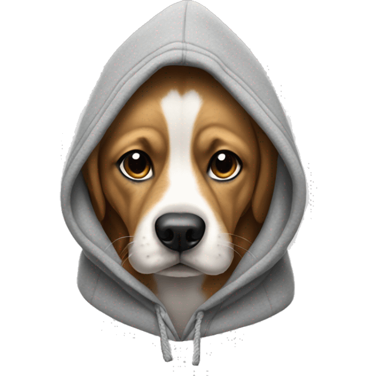 Dog wearing a hoody emoji