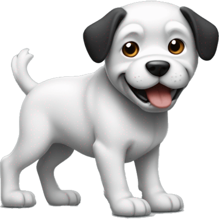 Un chien très musclé noire et blanc  emoji