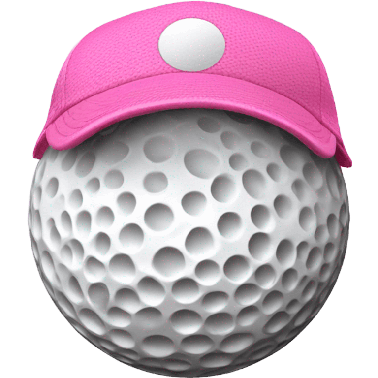 Golf ball with pink trucker hat emoji