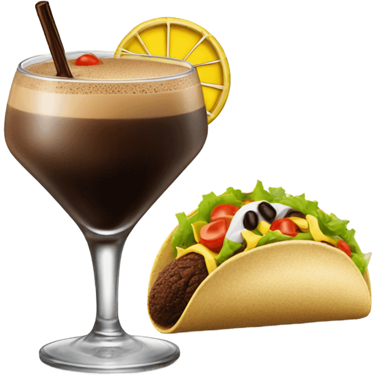 Espresso martini with a taco emoji