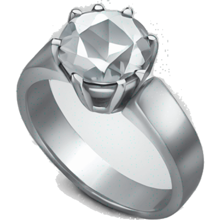 silver ring with a large diamond emoji