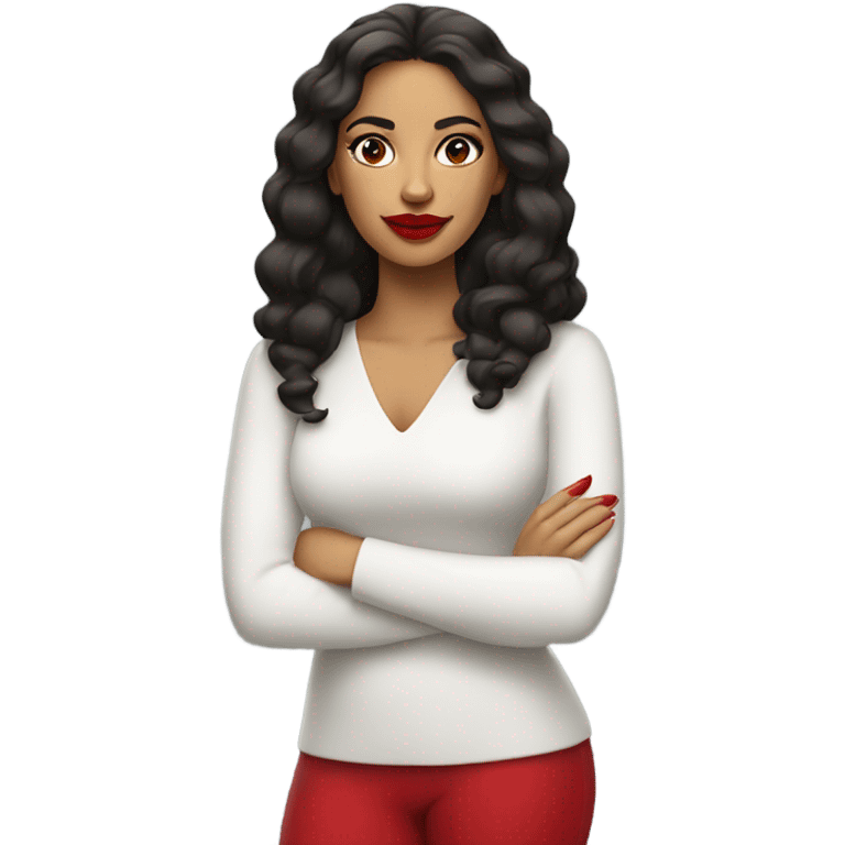 Latina with red lips  emoji