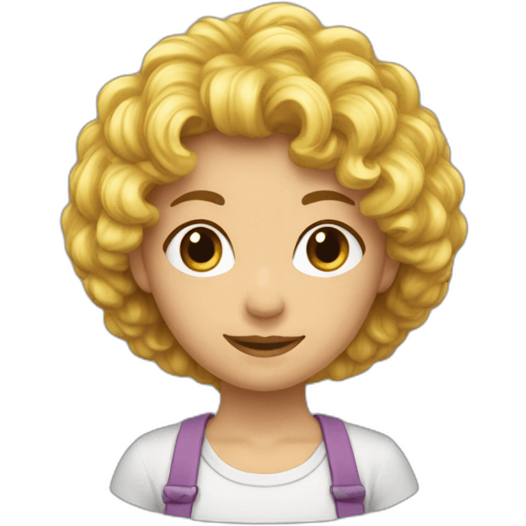 Fillecheveux châtains emoji