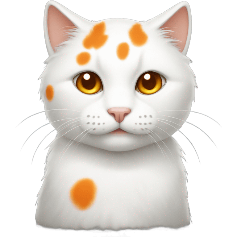 White cat orange spots emoji