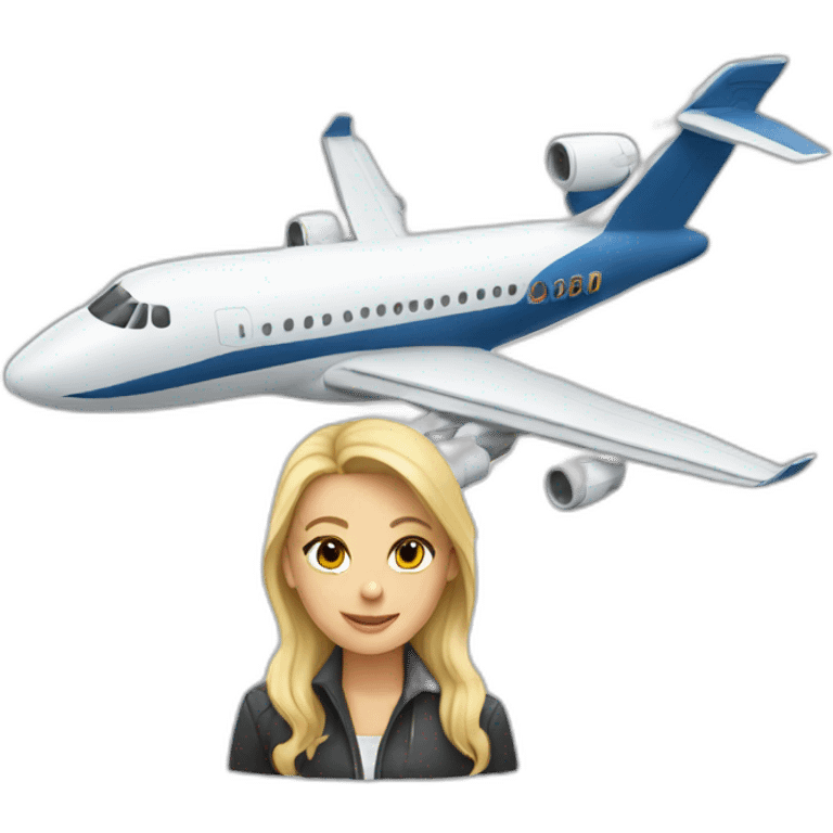 Plane with blonde woman emoji