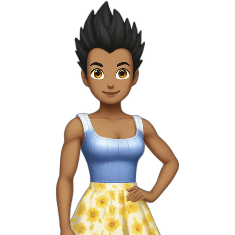 Vegeta in a sundress emoji