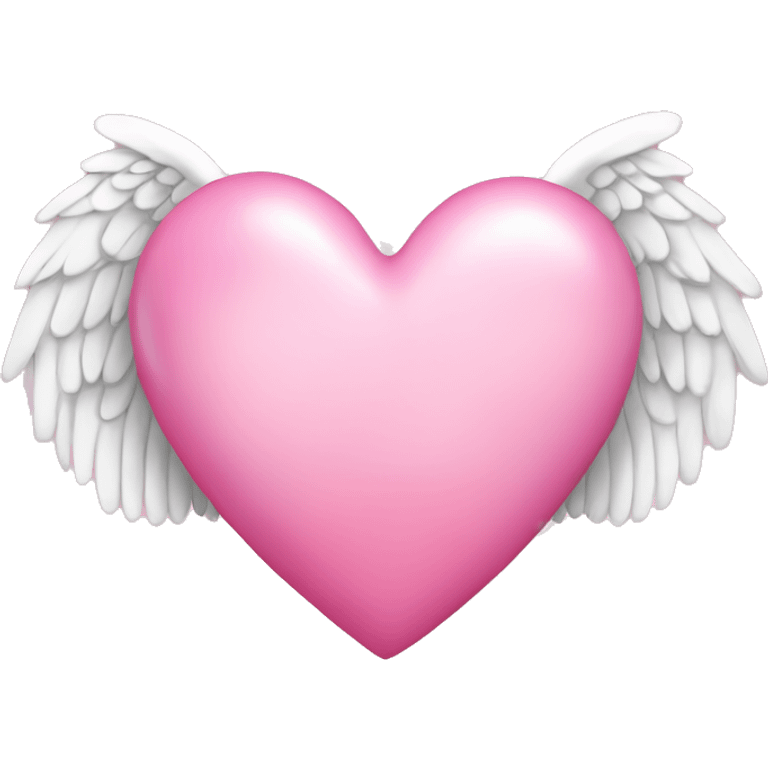 Pink heart with angel wings emoji