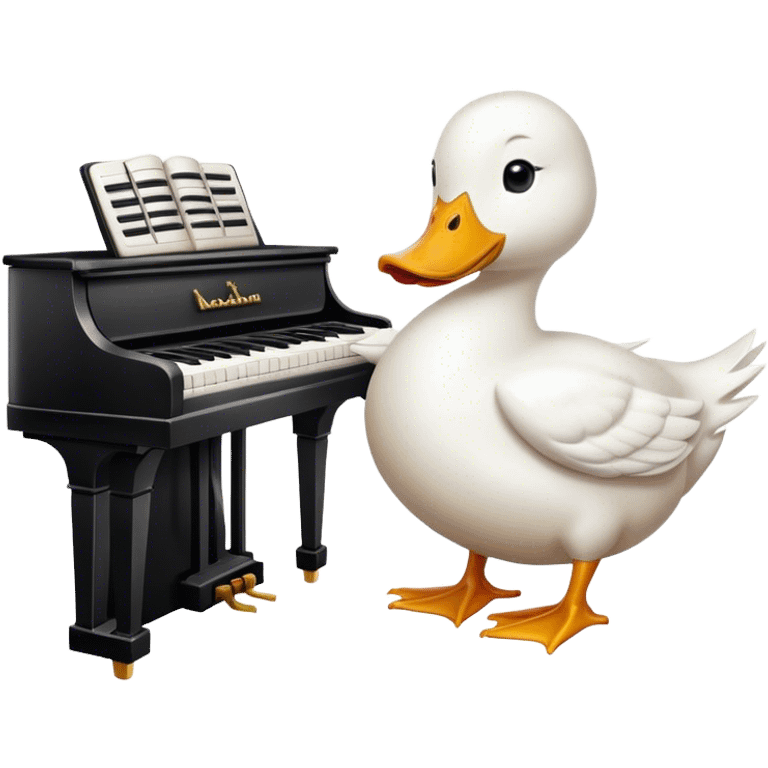 White duck playing piano  emoji