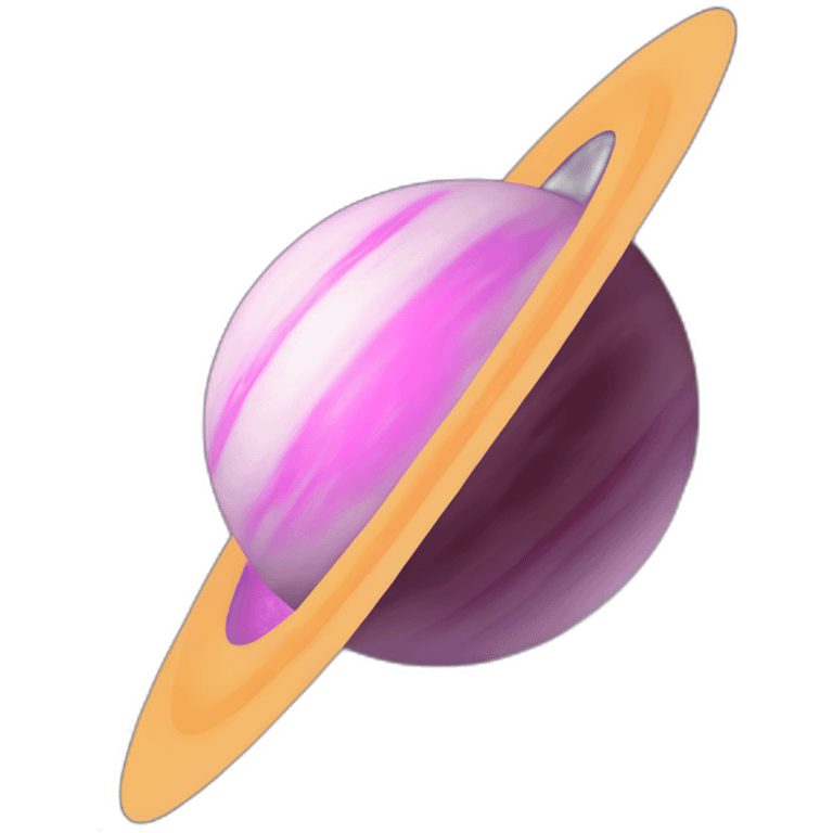 Planet pink Saturn emoji