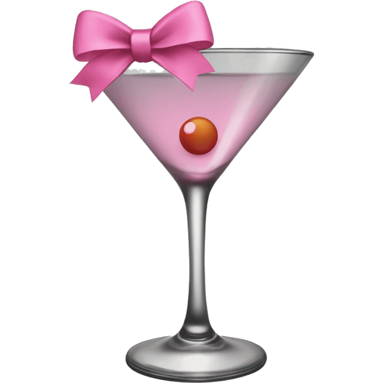 martini glass with pink bow emoji