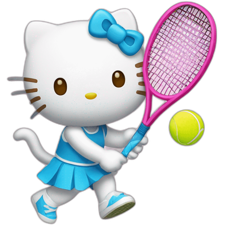 hello kitty played tennis emoji