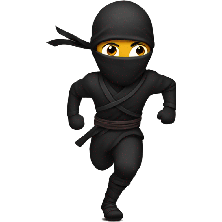 dark skinned ninja running to the left emoji