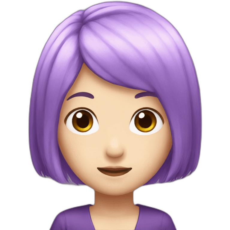 Purple hair Japanese emoji