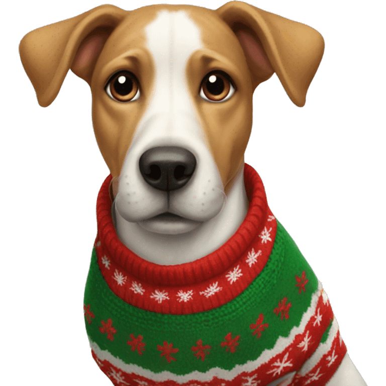 dog in a Christmas sweater emoji