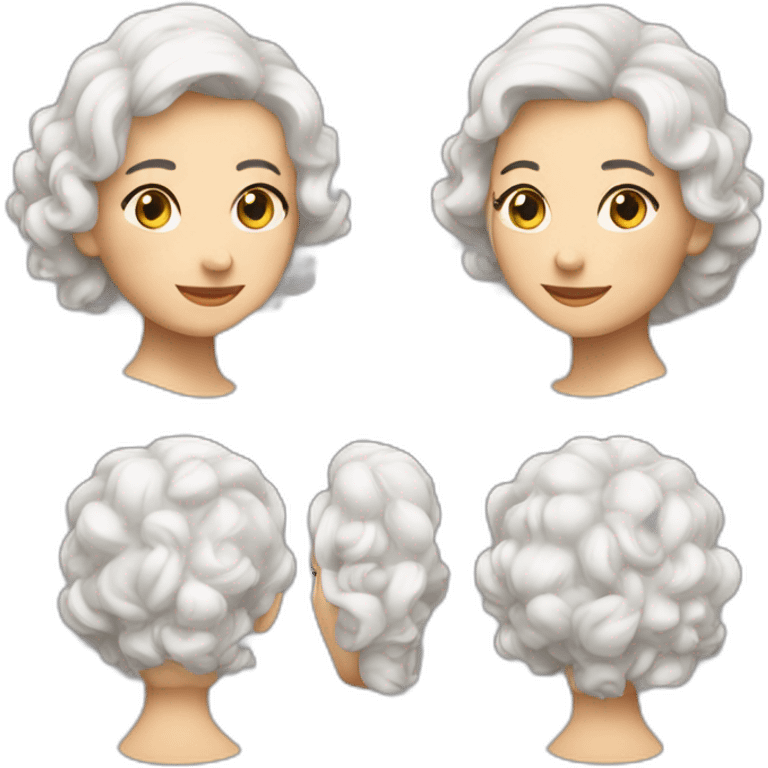 Femme vieille cheveux blanc avec un fouet emoji