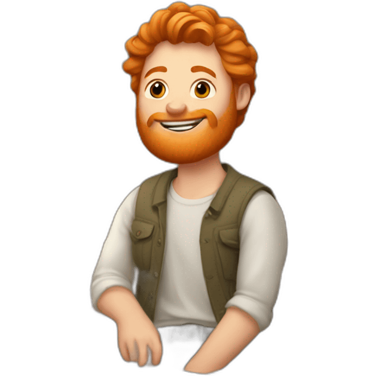 Ginger artist in his art studio emoji