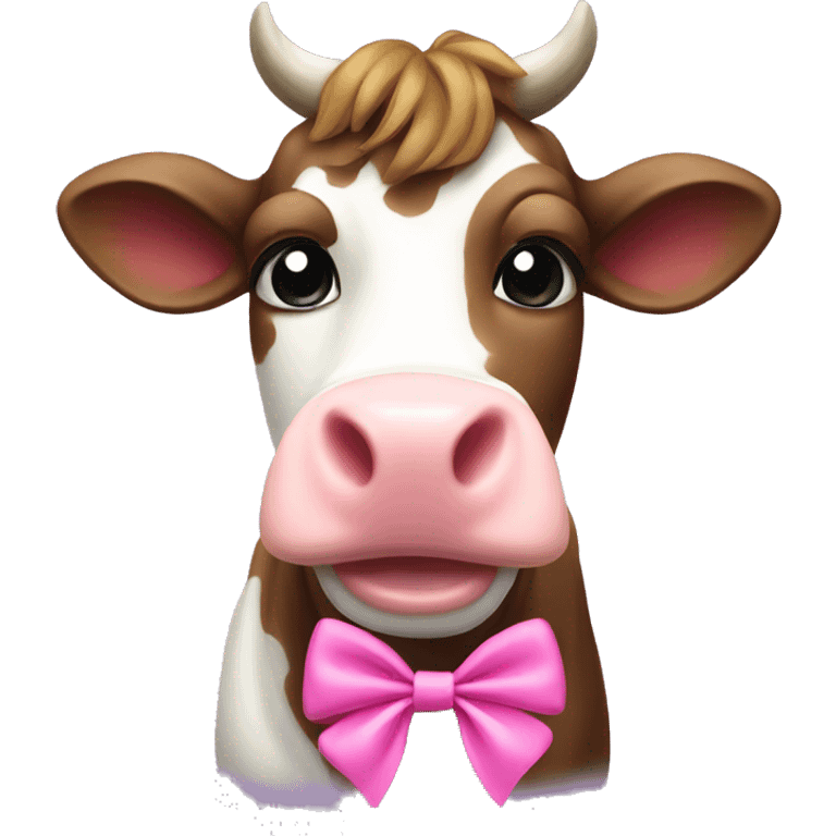 cow with a pink bow emoji