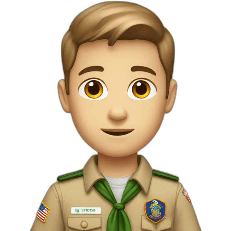 Whiteand brown hair boy scout emoji