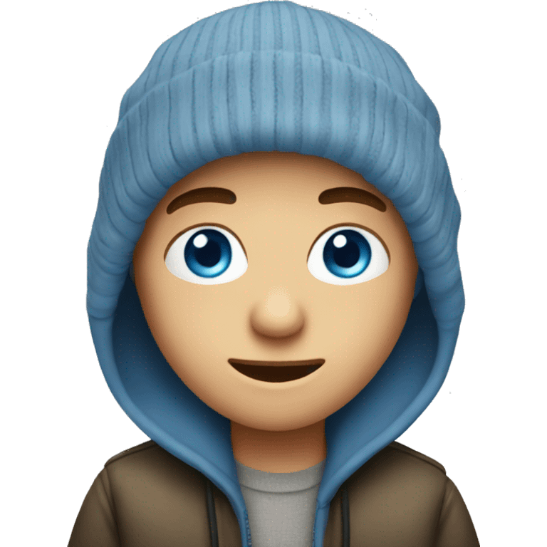 blue-eyed boy in beanie emoji